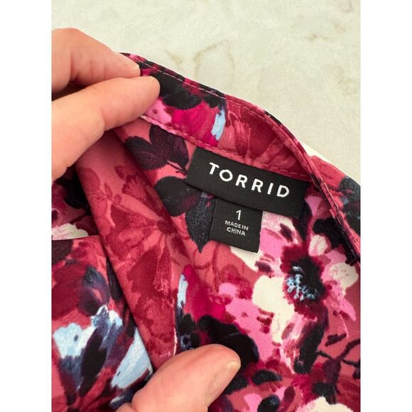 Torrid 1X Mini Studio Crepe de Chine Shirt Dress Black Plus Size Chic Work 1X - Picture 5 of 5